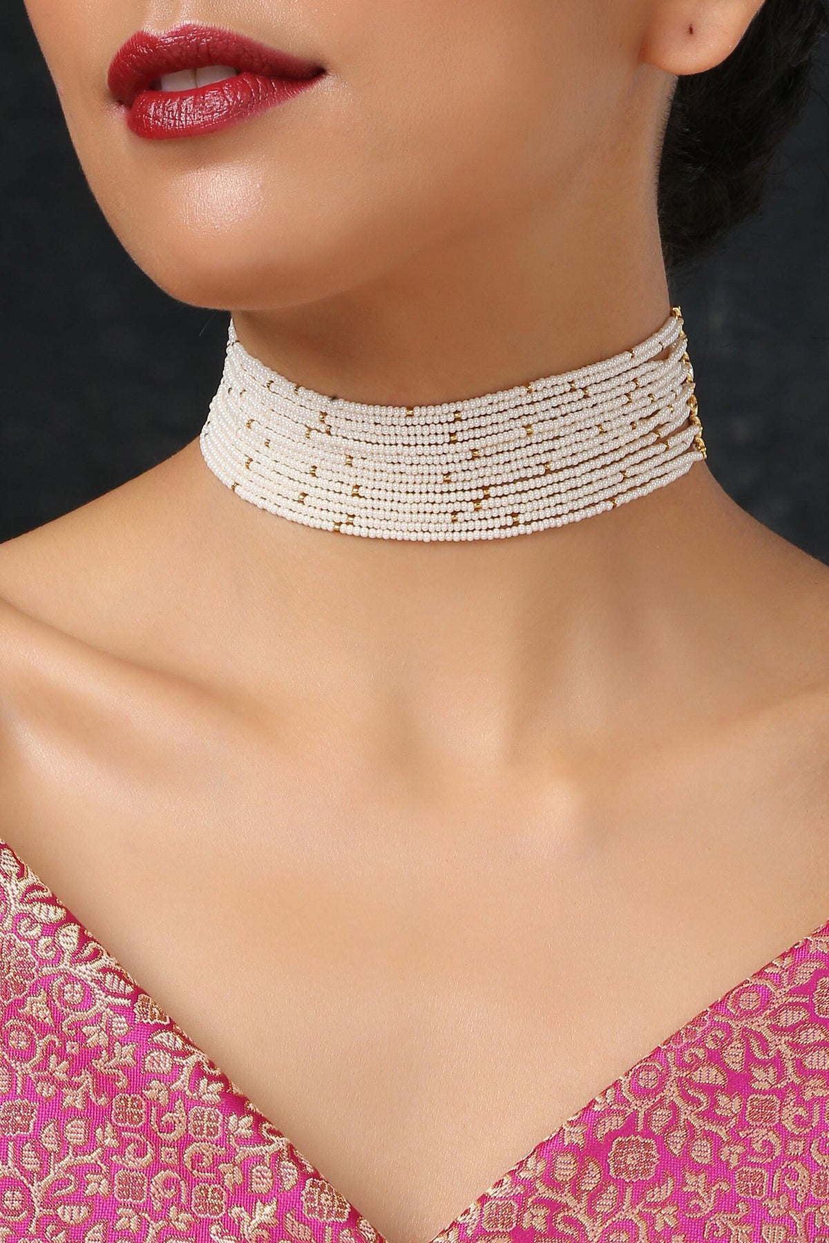 Pearl Embellished Choker 