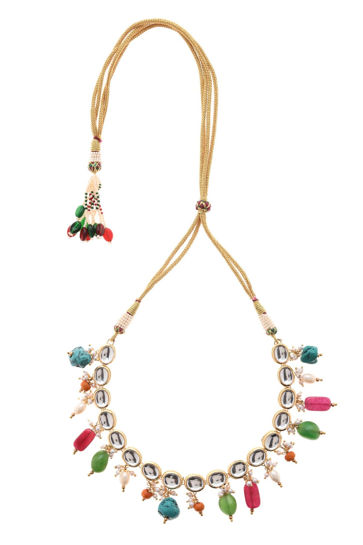 Contrast Stone Dangler Necklace 