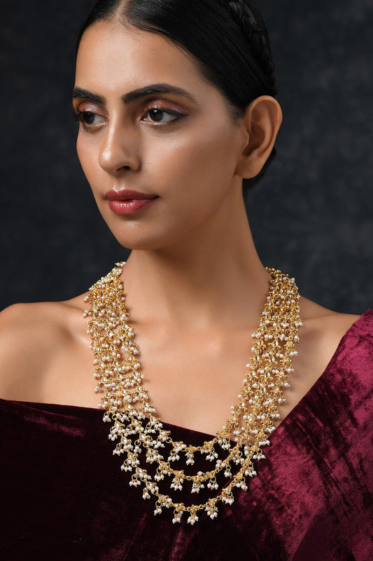 Pearl Embellished Layered Necklace 