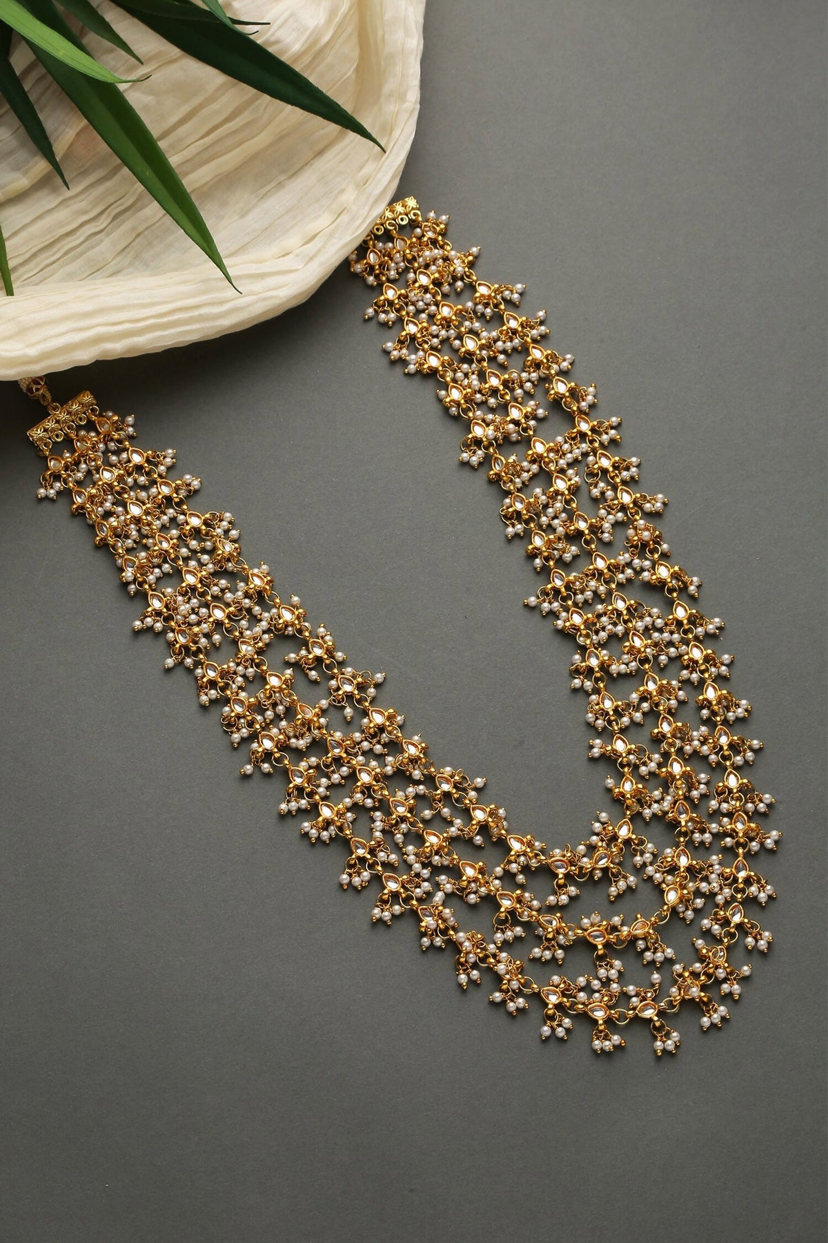 Pearl Embellished Layered Necklace 