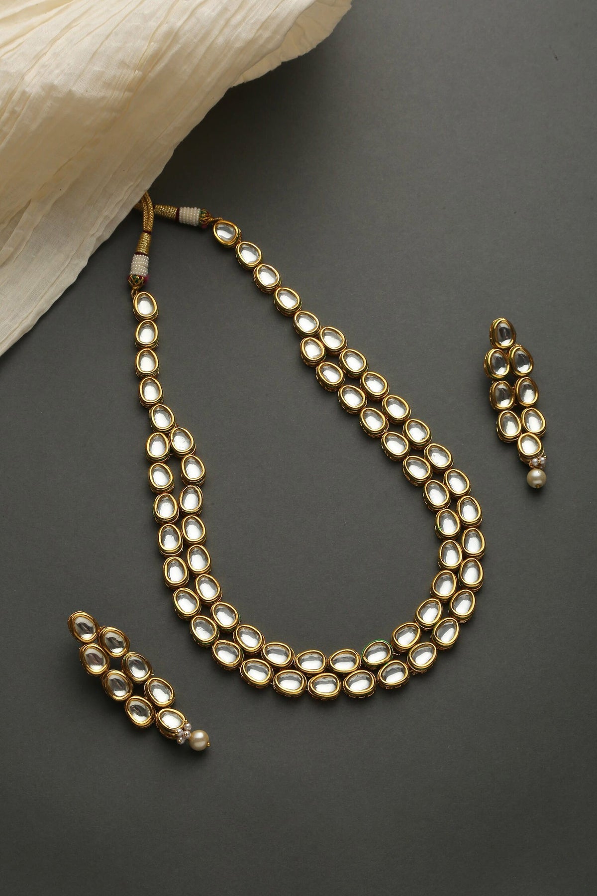 Kundan Embellished Layered Necklace Set 