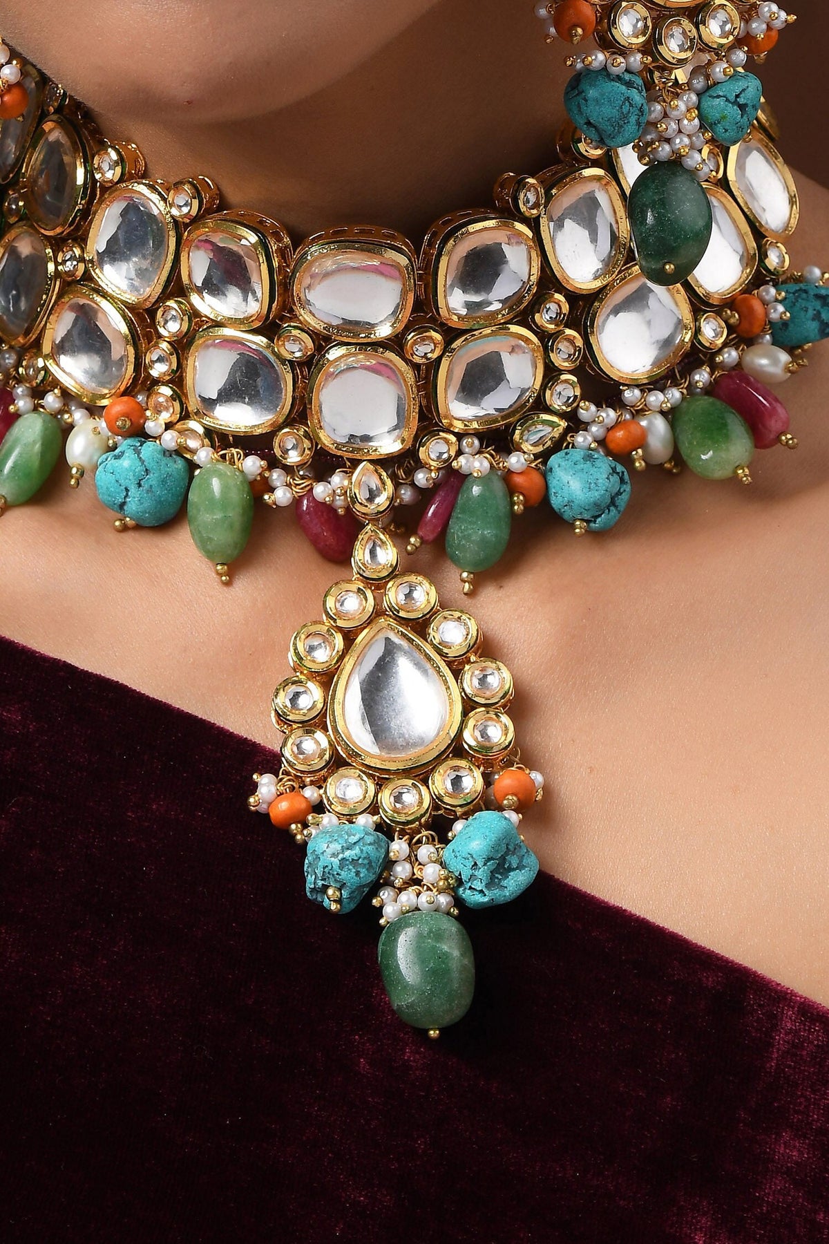 Aradhna Polki Necklace Set 
