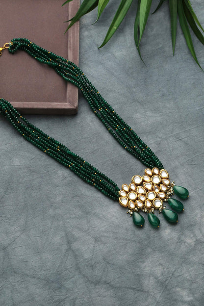 Floral Carved Pendant Necklace 