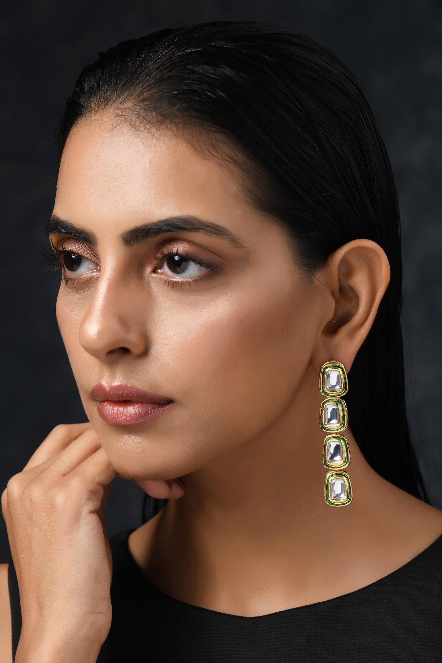 Kundan Work Earrings 