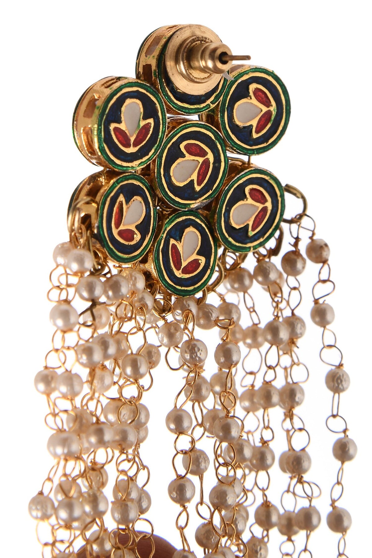 Floral Top Kundan Earrings 
