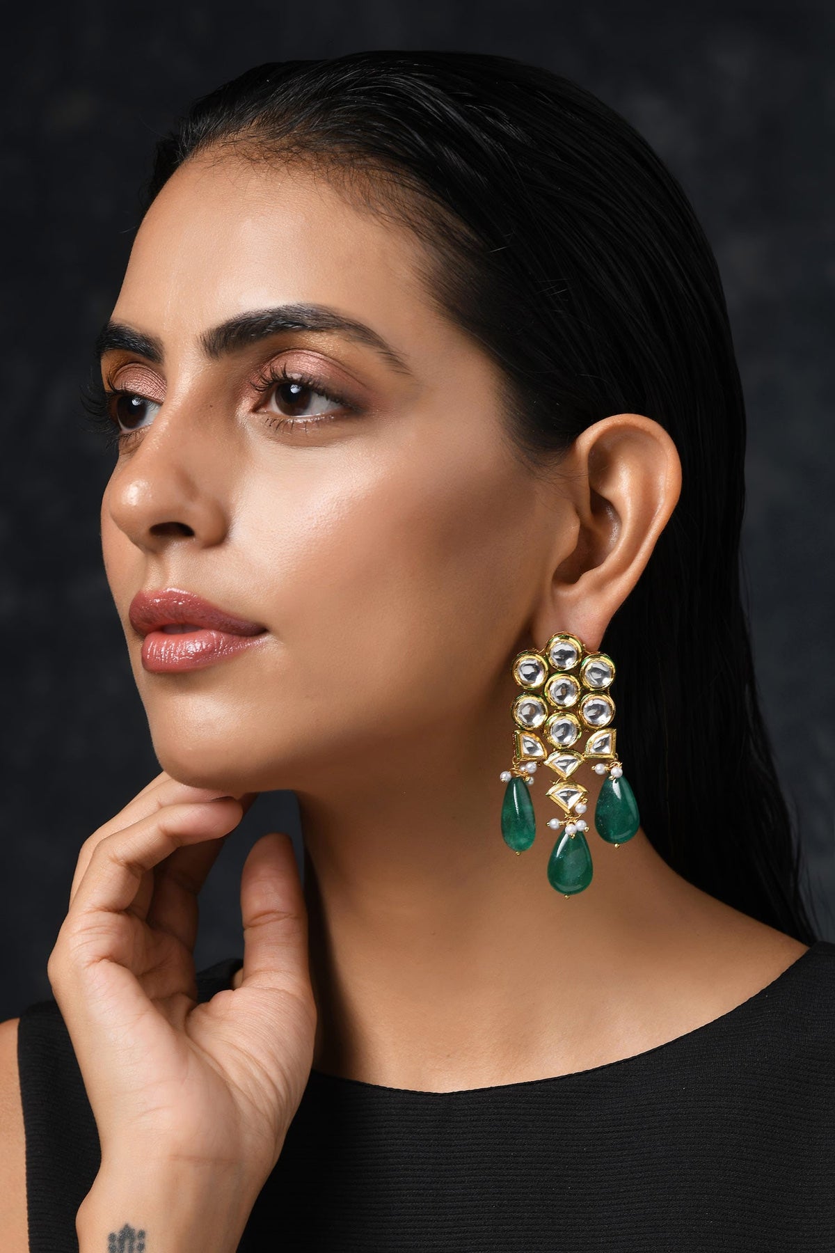 Handcrafted Kundan Earrings 