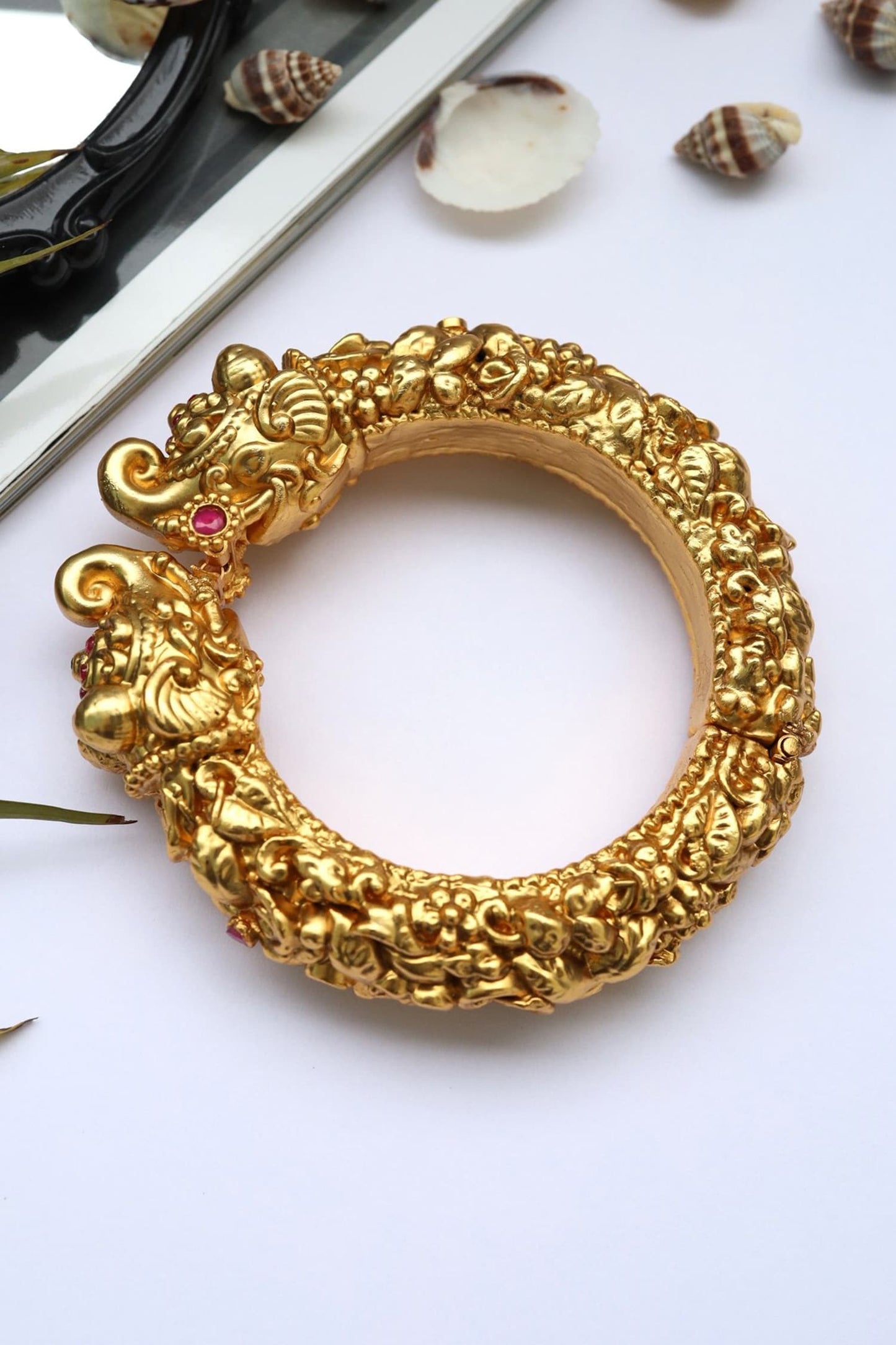 Temple Work Embossed Bangle 