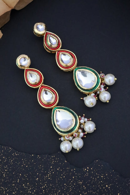 Tear Drop Carved Earrings 