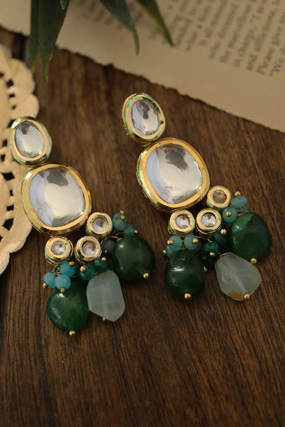 Kundan Carved Earrings 