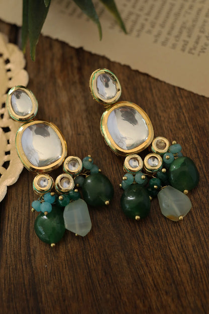 Kundan Carved Earrings 