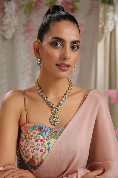 Floral Pendant Necklace Set 