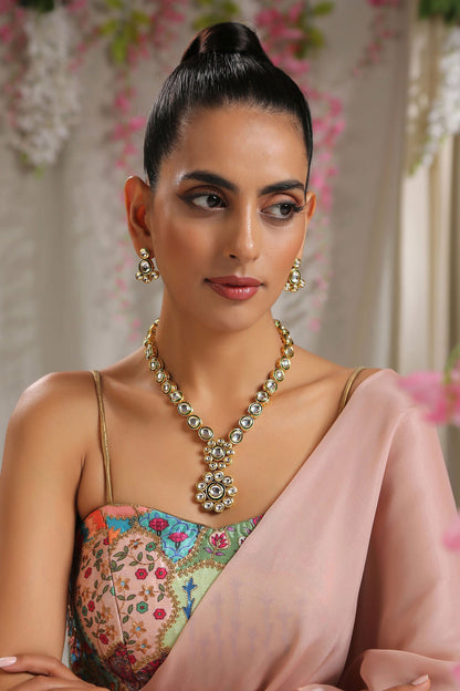 Floral Pendant Necklace Set 
