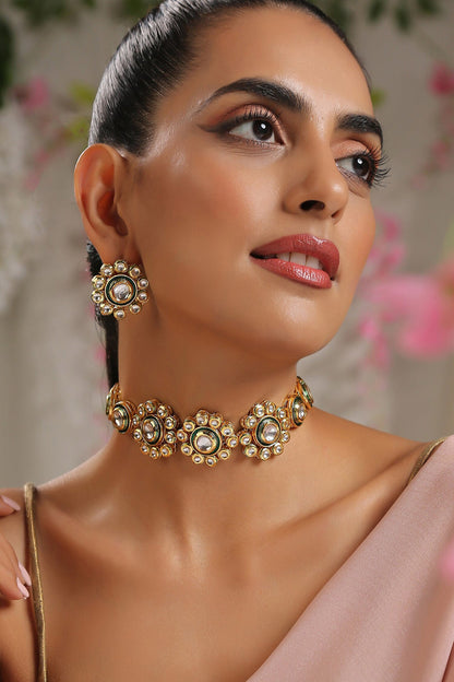 Floral Cutwork Choker Set 