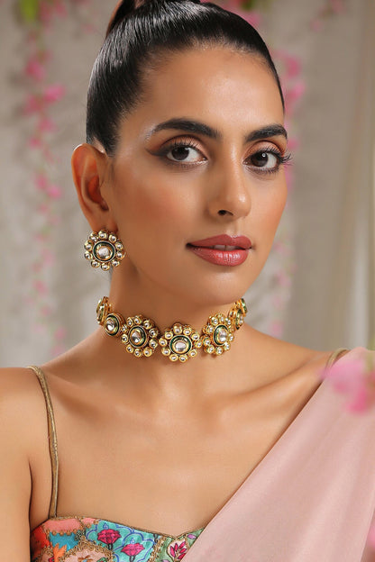 Floral Cutwork Choker Set 
