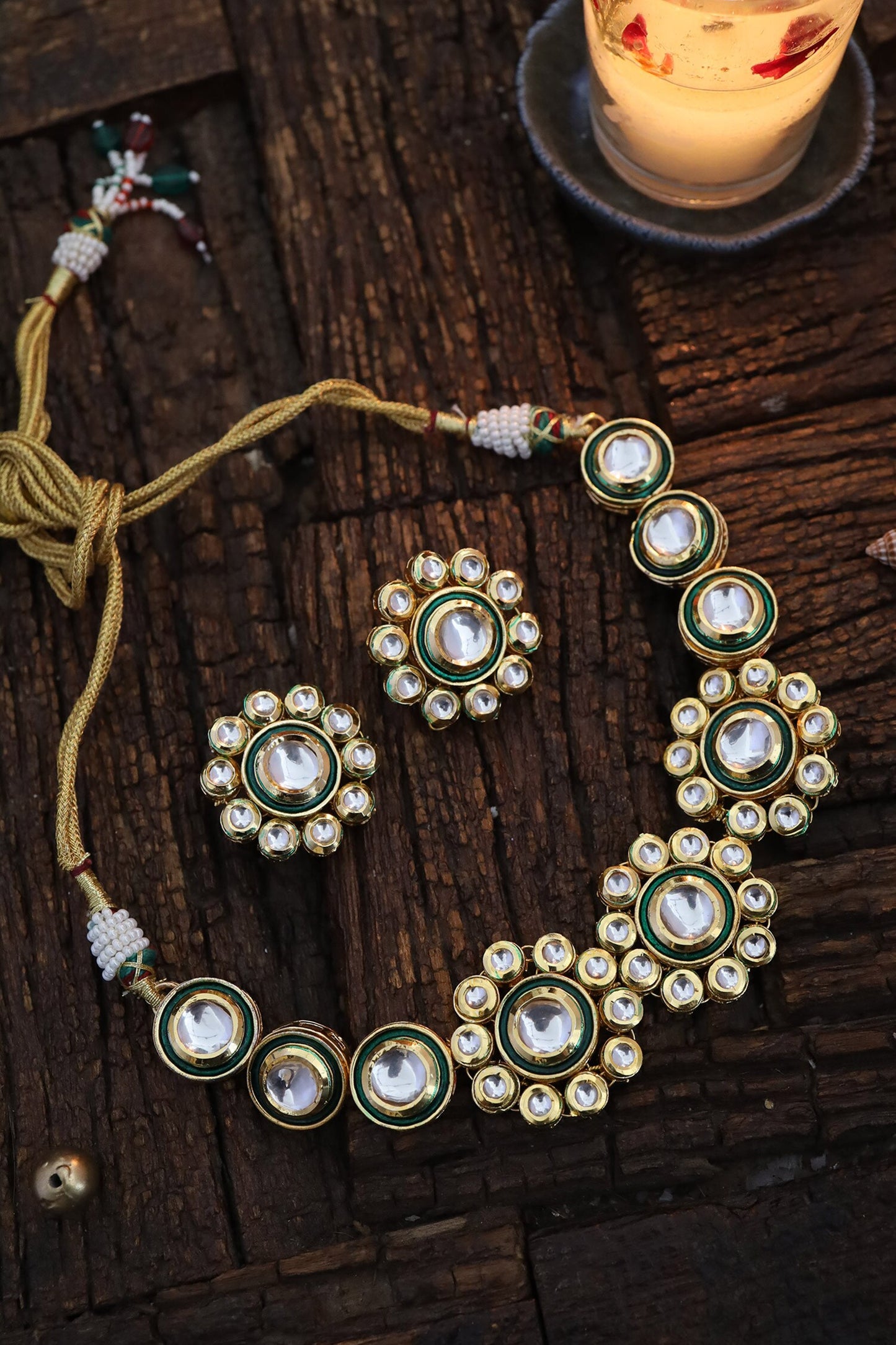 Floral Cutwork Choker Set 