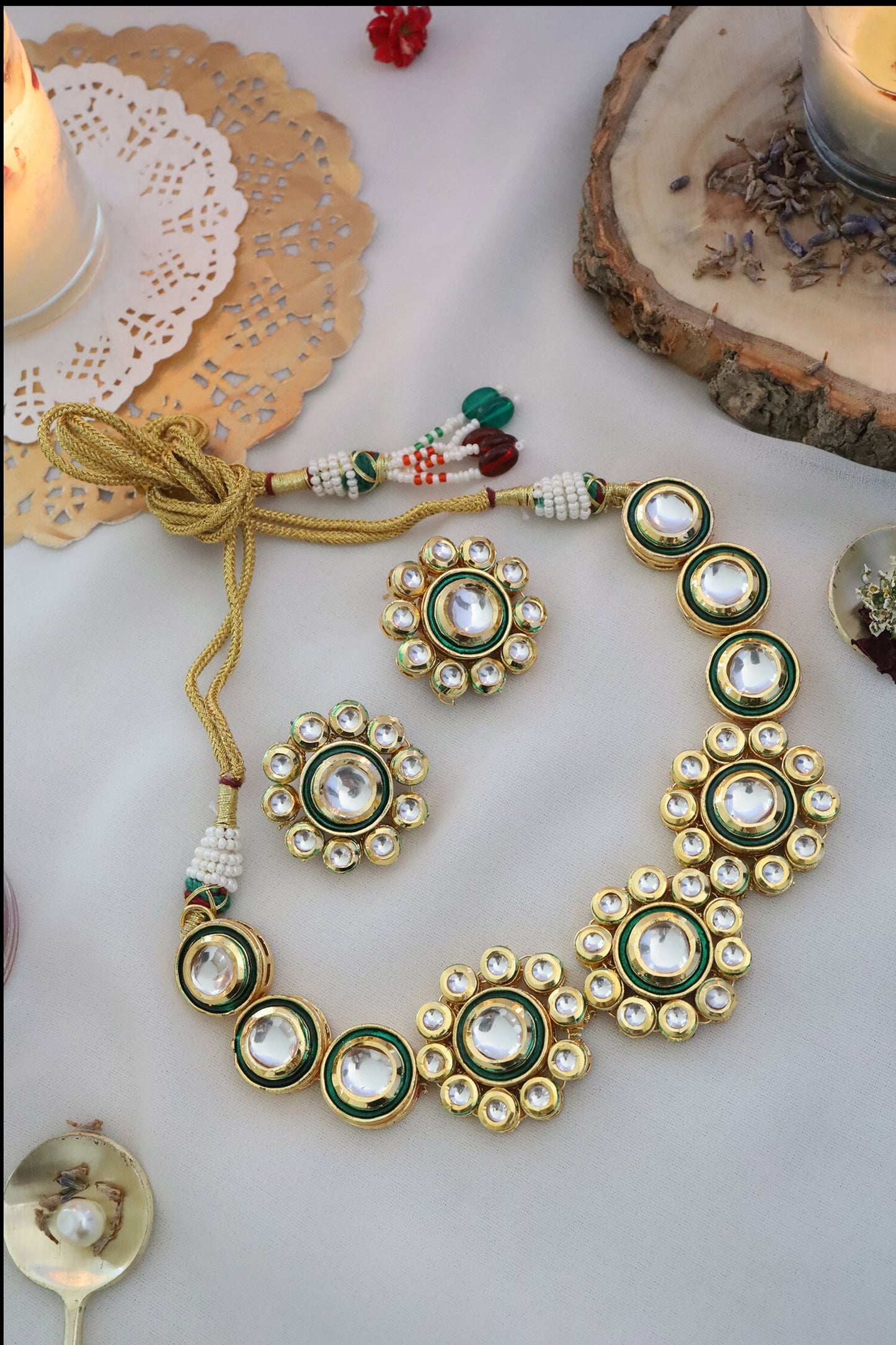 Floral Cutwork Choker Set 