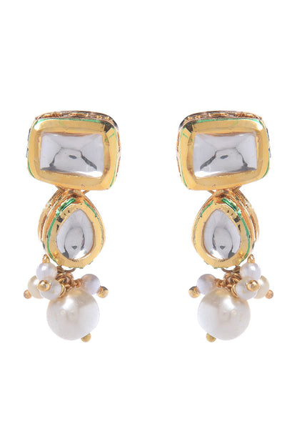 Geometric Carved Dangler Earrings 