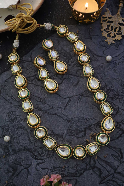 Geometric Carved Necklace Set 