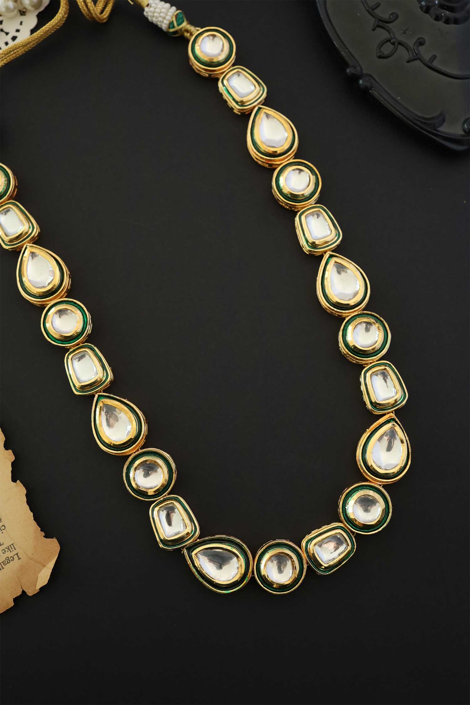 Geometric Carved Necklace Set 