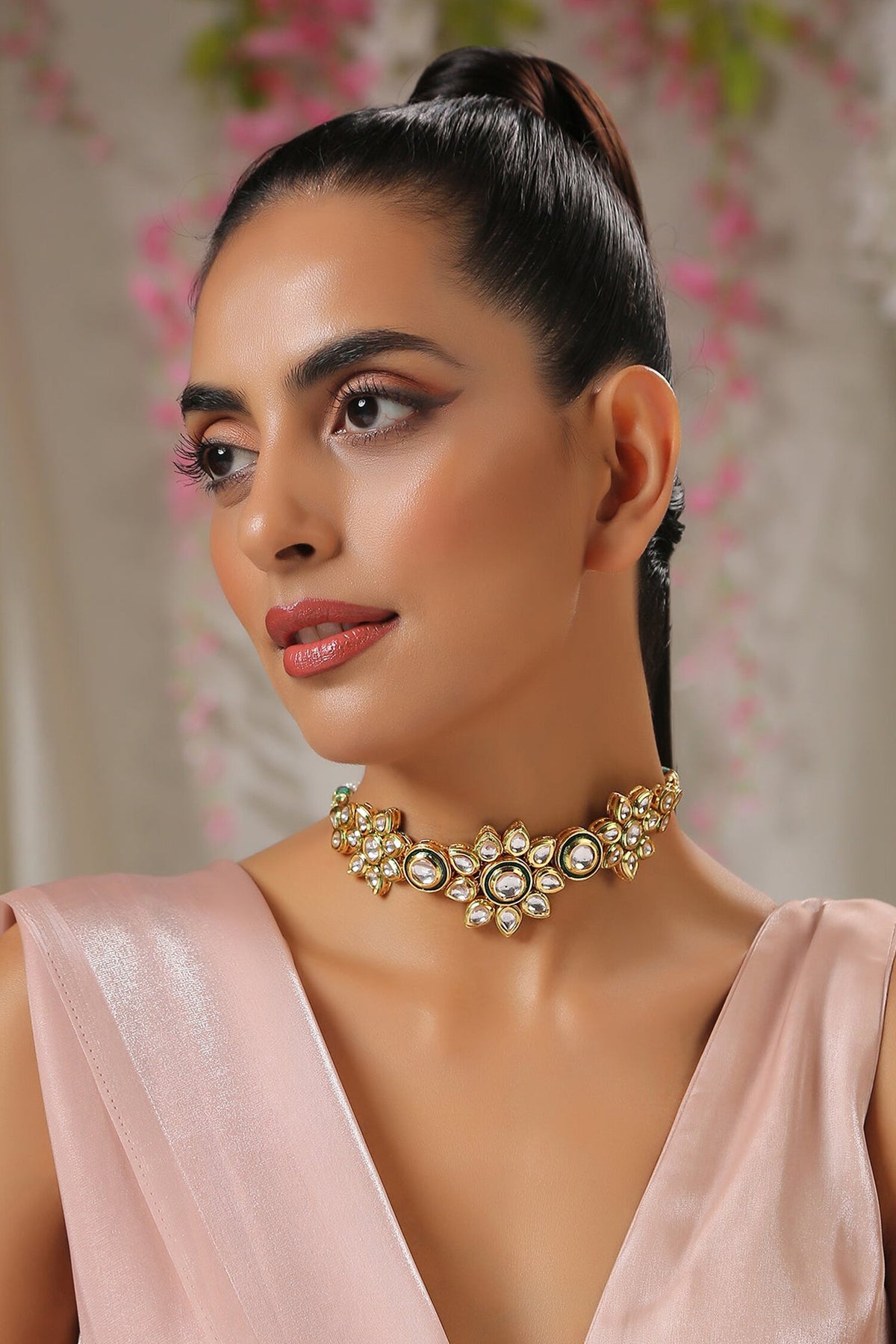 Flower Cutwork Choker 
