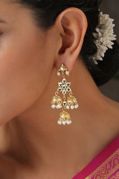 Kundan Cutwork Dangler Earrings 