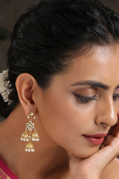 Kundan Cutwork Dangler Earrings 