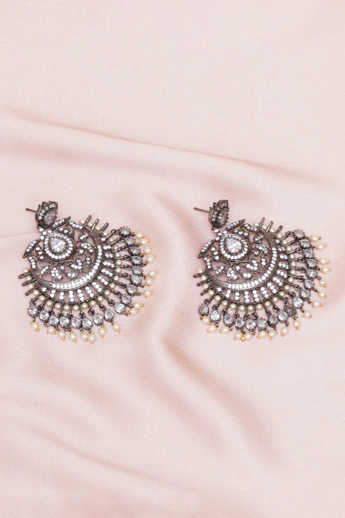 Stone Studded Floral Chandbalis 