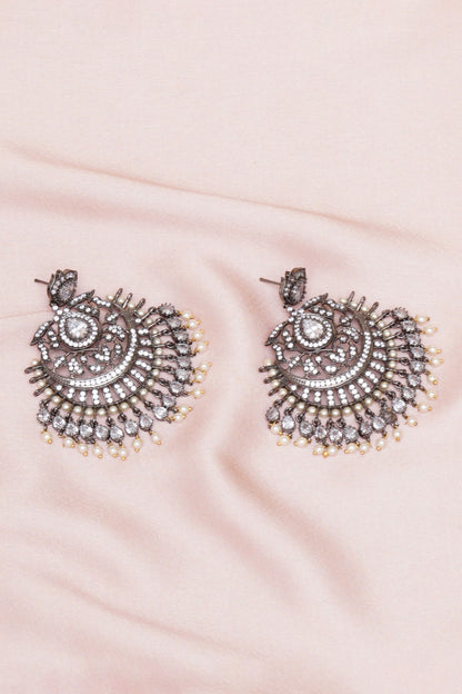 Stone Studded Floral Chandbalis 