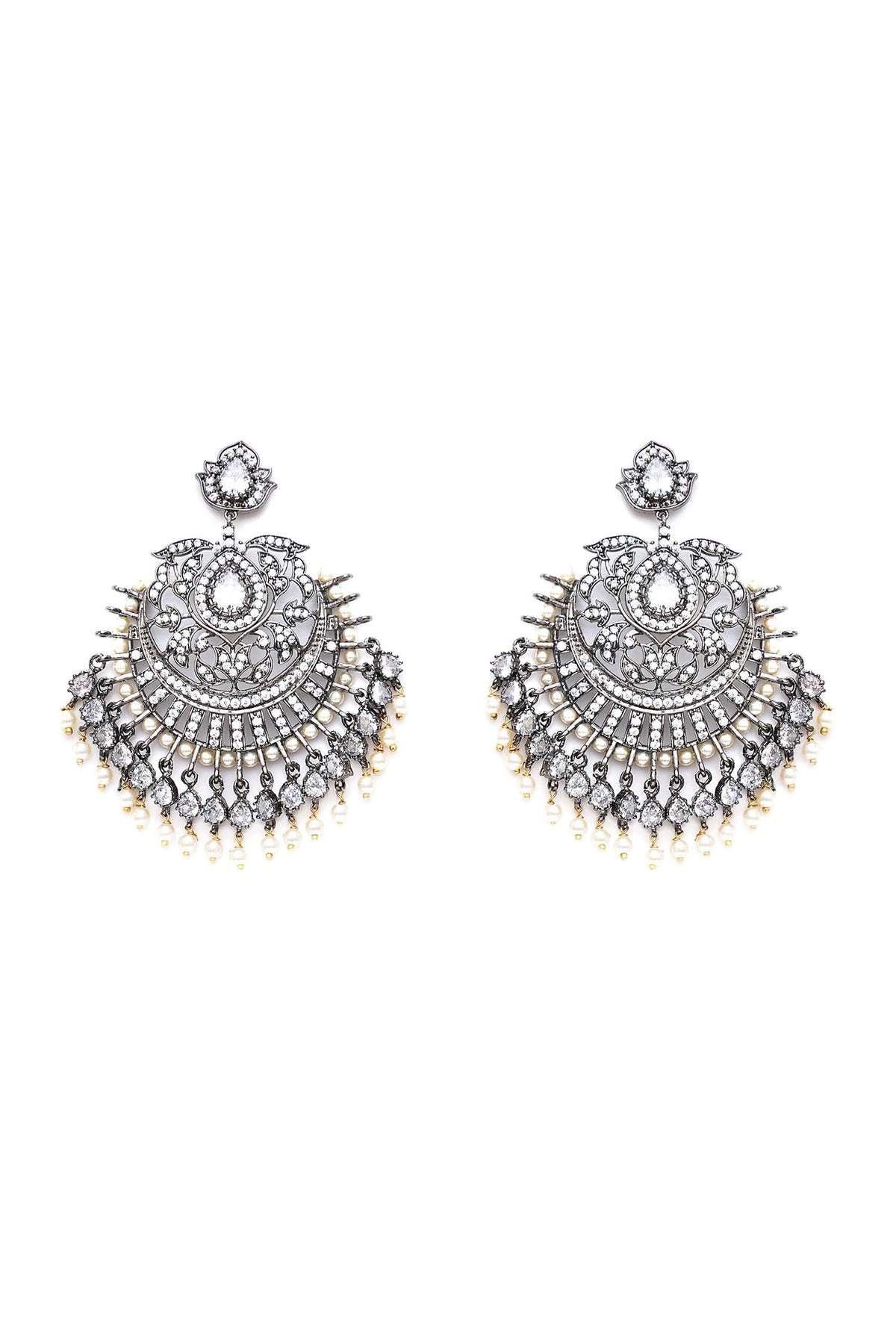 Stone Studded Floral Chandbalis 