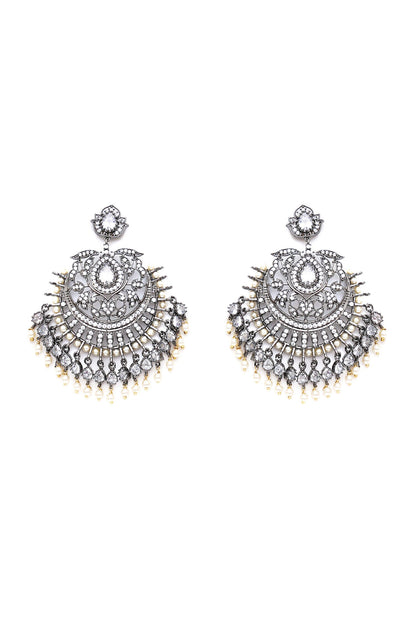 Stone Studded Floral Chandbalis 