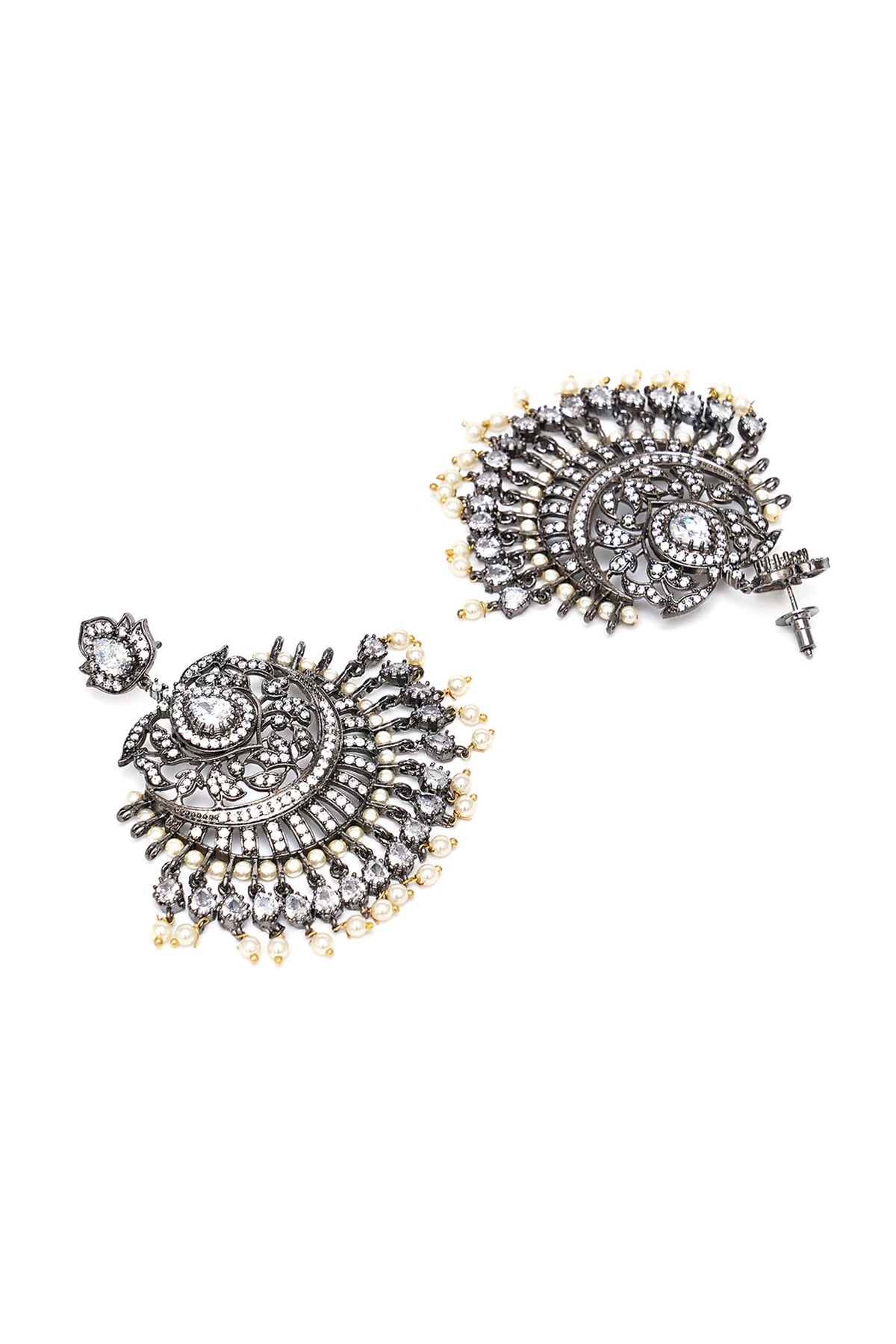 Stone Studded Floral Chandbalis 