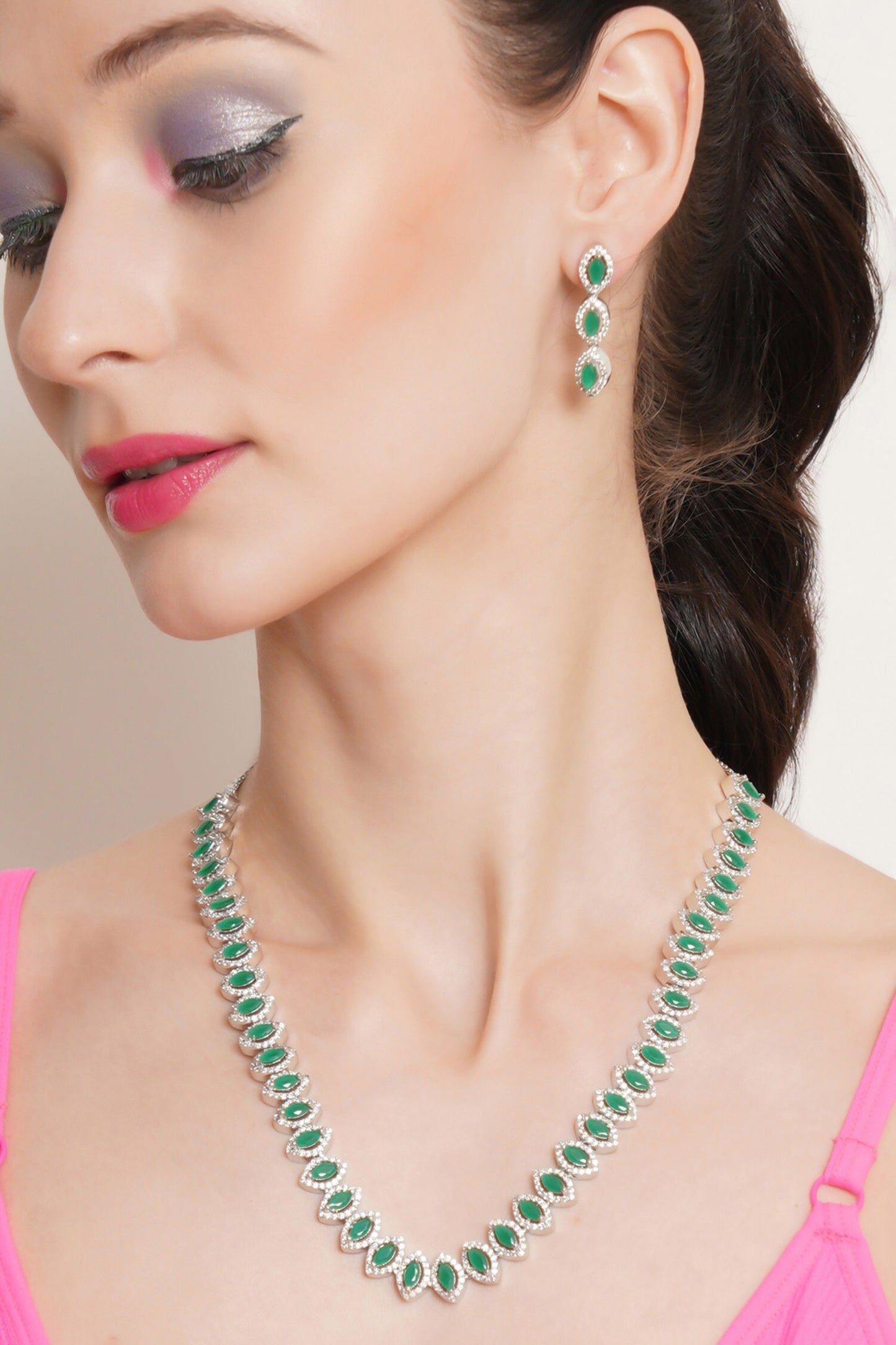 Stone Studded Necklace Set 