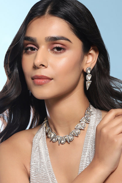 Geometric Cutwork Necklace Set 