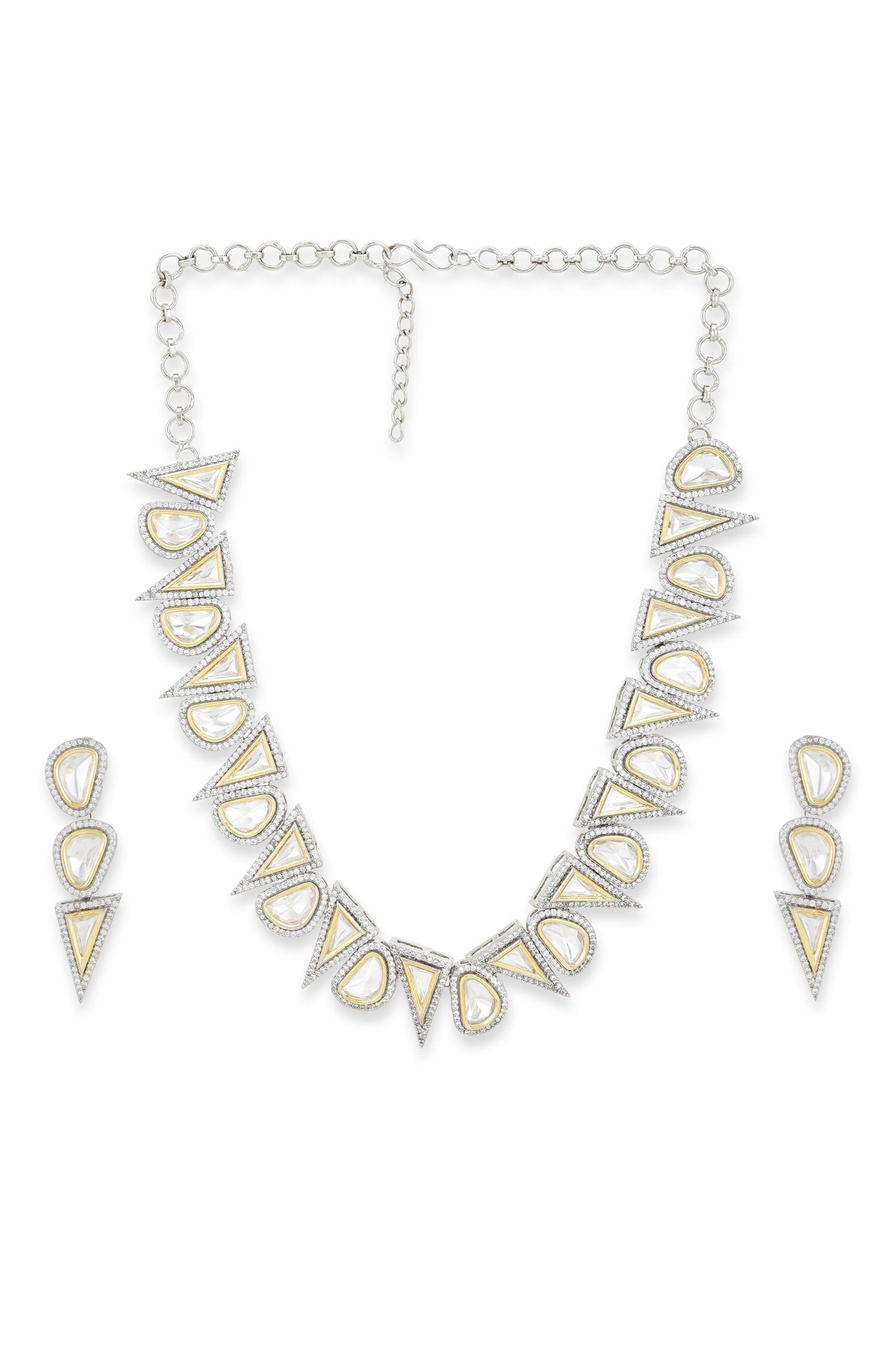 Geometric Cutwork Necklace Set 