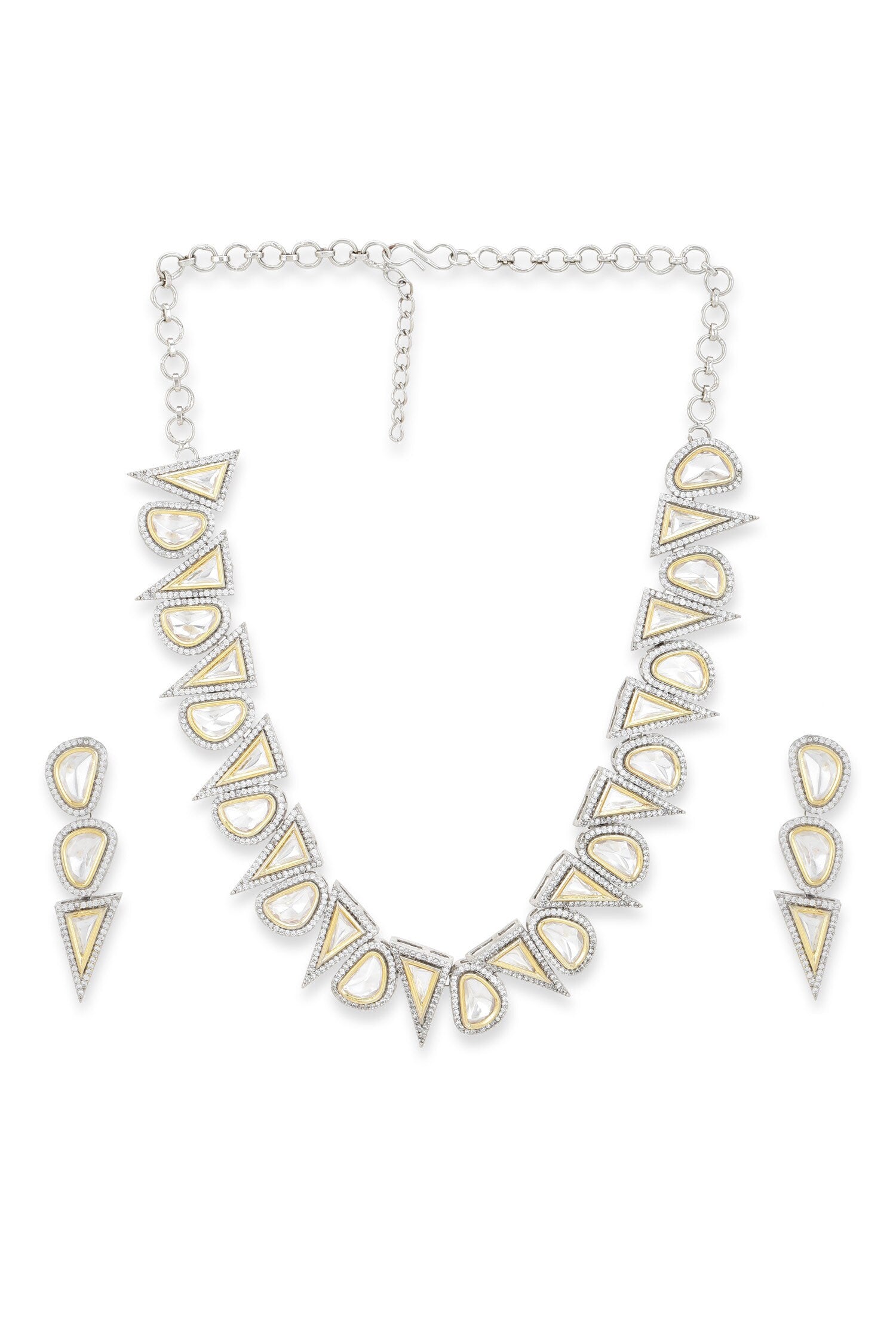 Geometric Cutwork Necklace Set 
