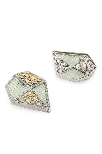 Kundan Embellished Geometric Studs 