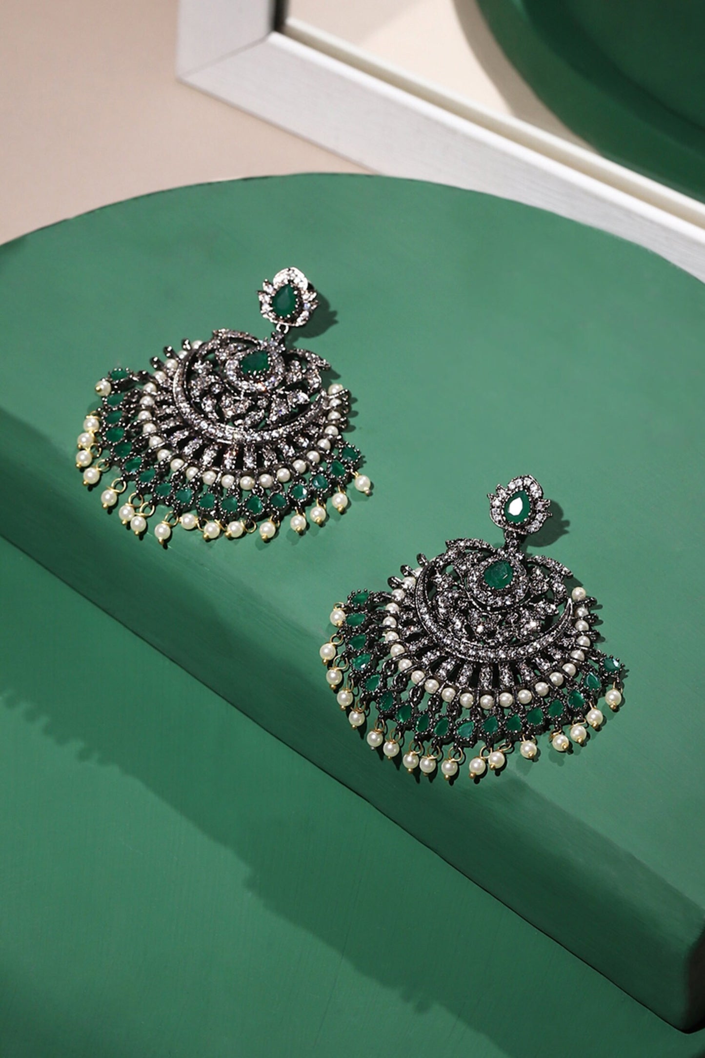 Flower Carved Dangler Earrings 