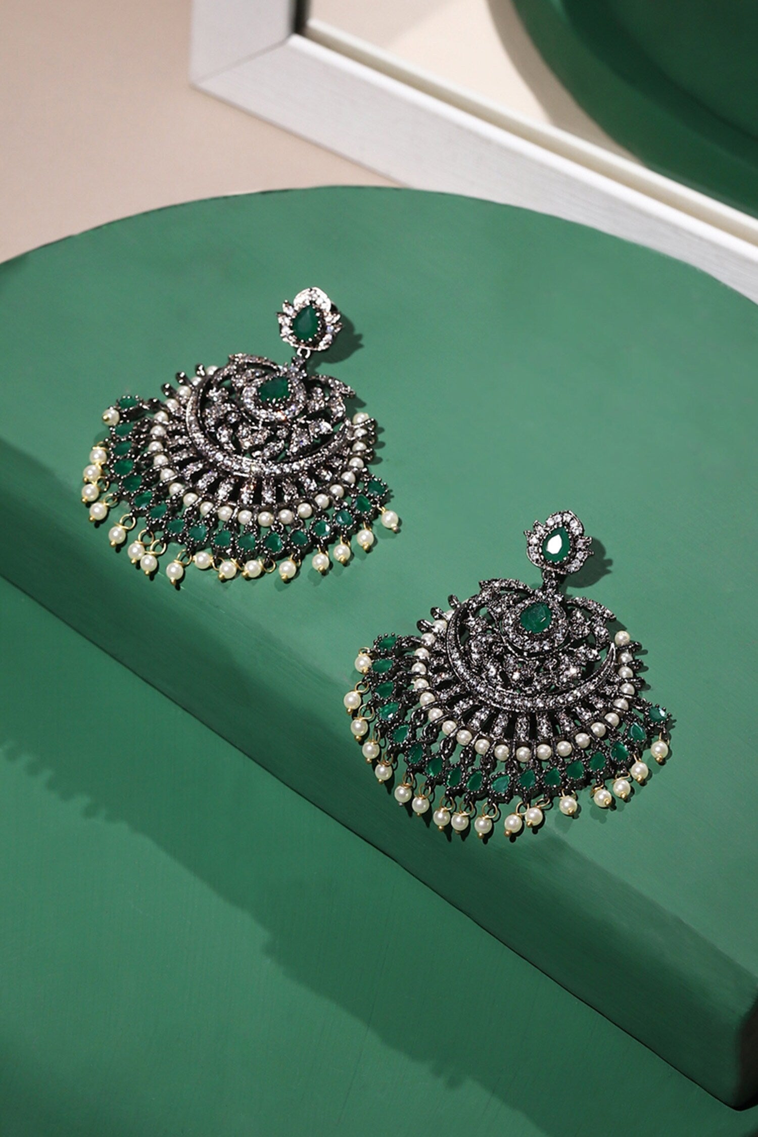 Flower Carved Dangler Earrings 
