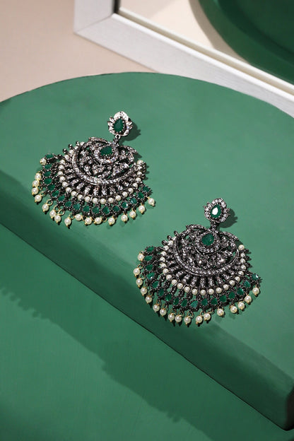 Flower Carved Dangler Earrings 