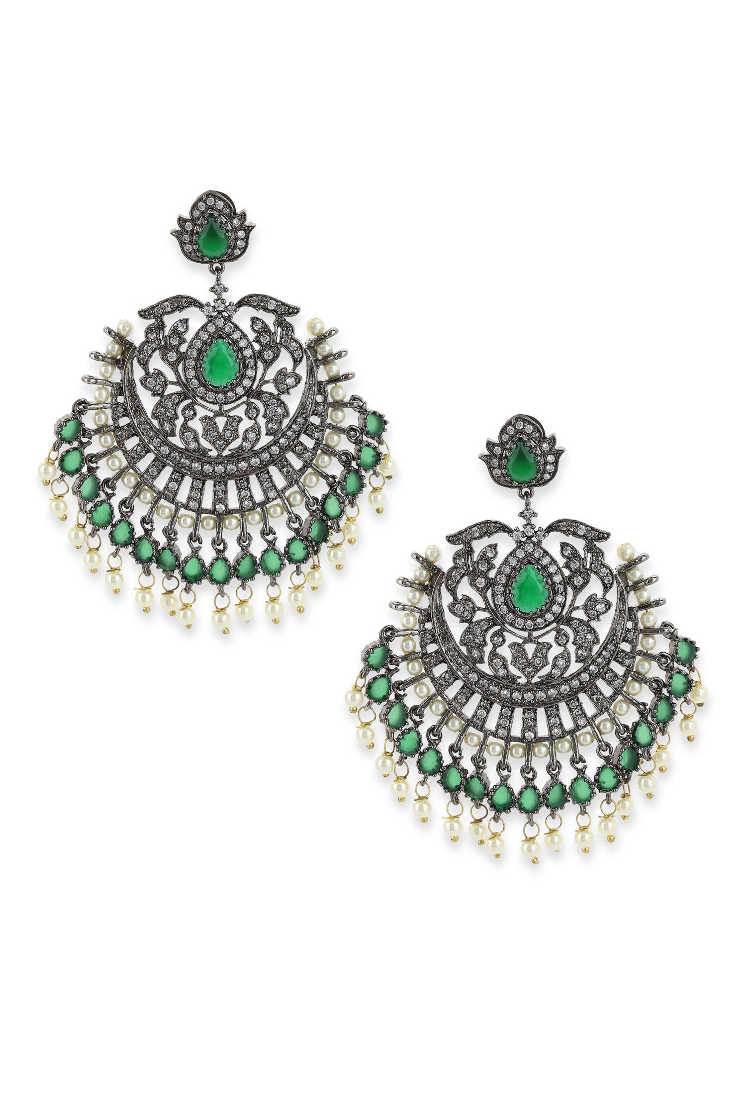 Flower Carved Dangler Earrings 