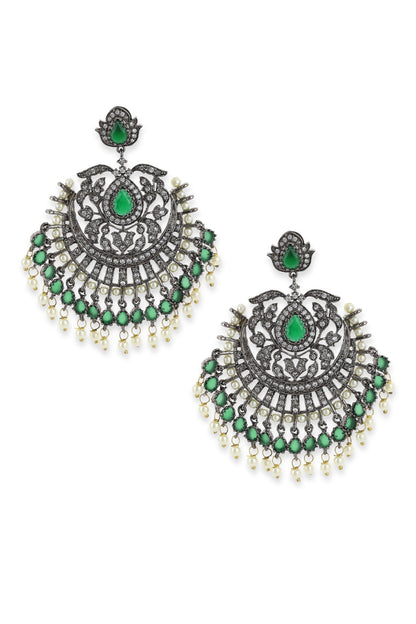 Flower Carved Dangler Earrings 