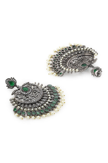 Flower Carved Dangler Earrings 