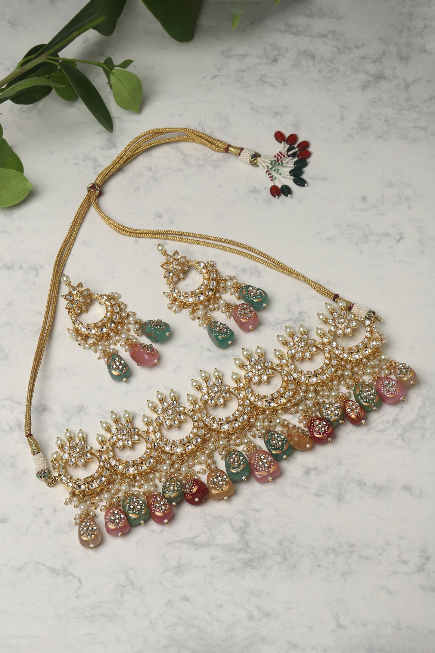 Kundan Studded Half-Moon Choker Set 