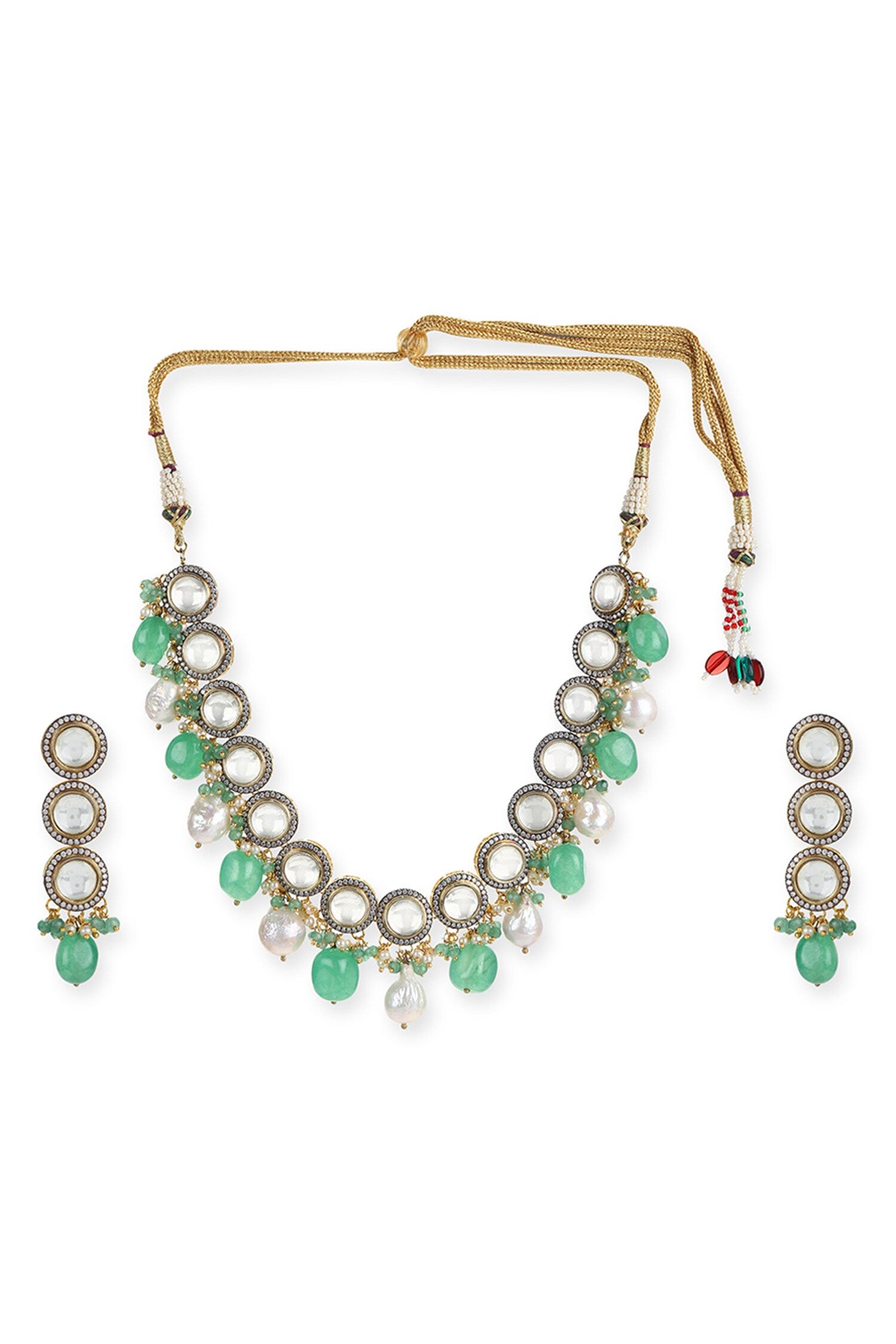 Clear Kundan Studded Choker Set 