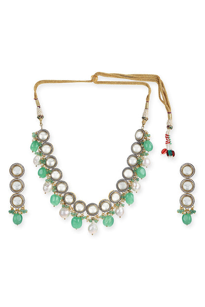 Clear Kundan Studded Choker Set 