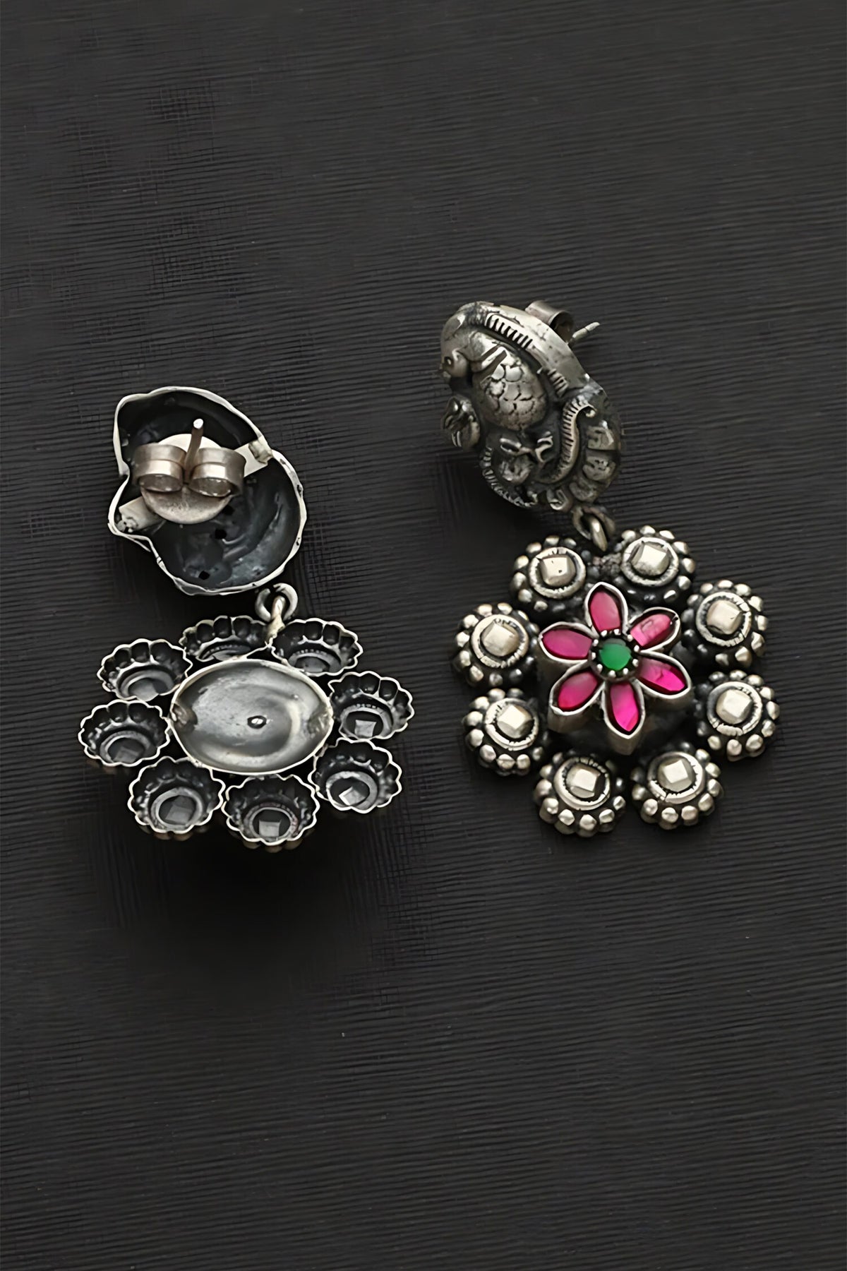 Peacock Kundan Studded Earrings 