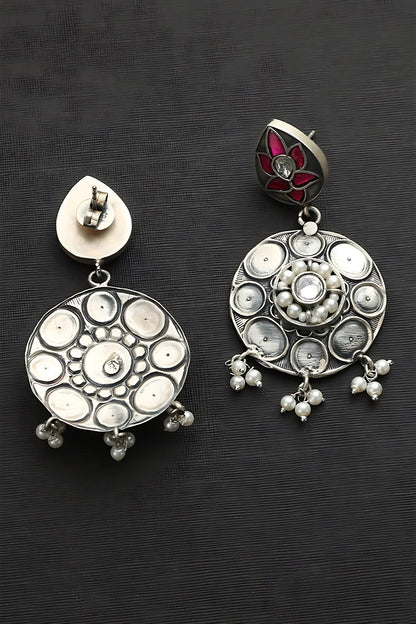 Drop Pattern Kundan Studded Earrings 