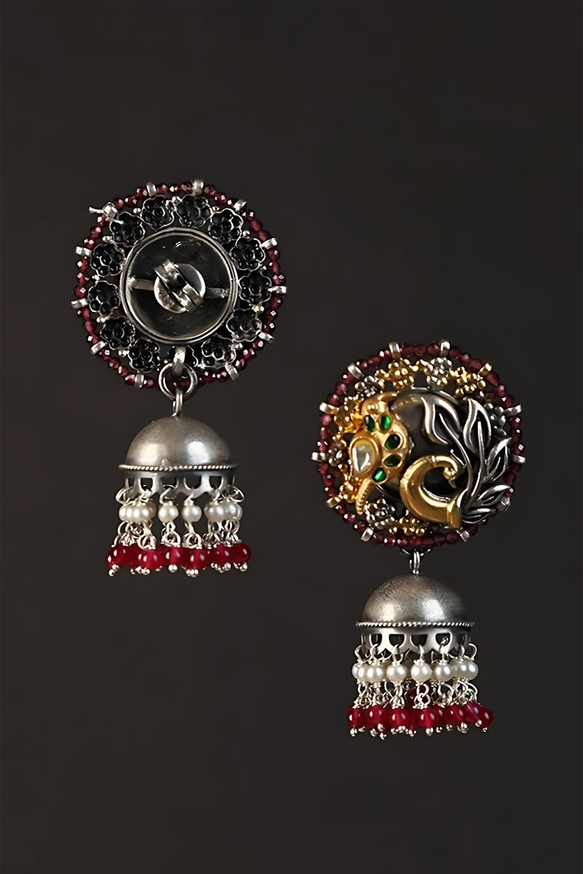 Bird Motif Carved Jhumkas 