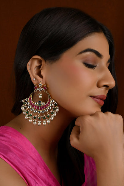 Kundan Embellished Chandbalis 
