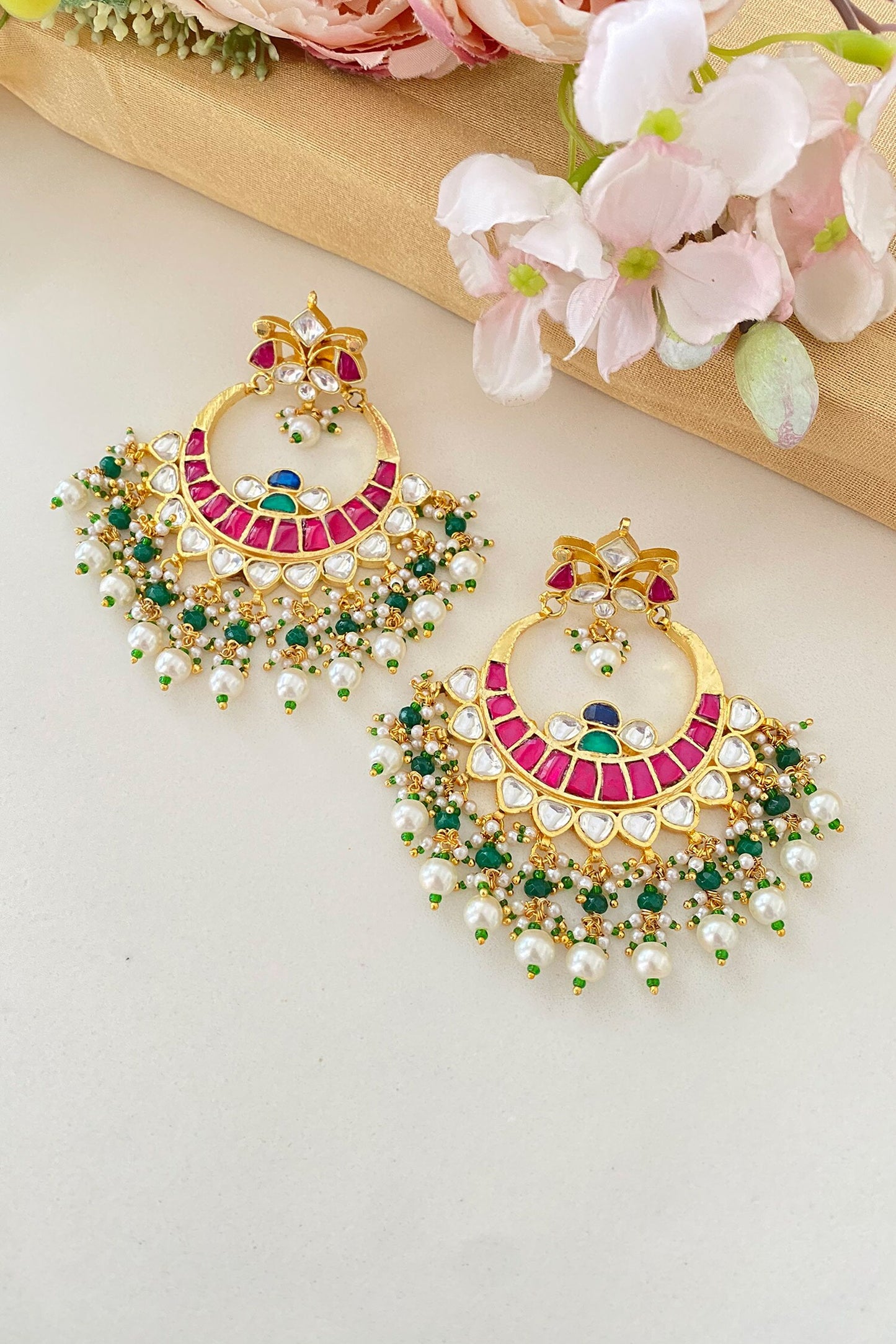 Kundan Embellished Chandbalis 
